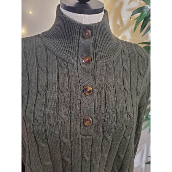 Liz Claiborne Collection Vtg Cable Knit Merino Wool Oversized Sweater Womens S - Picture 5 of 8
